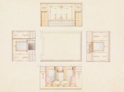 Design for Ceiling and Four Walls of Room by Frederick Crace